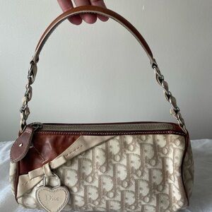 Dior Vintage Brown and Cream Women's Bag